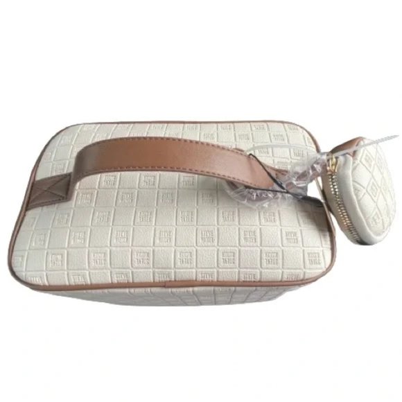 NWT Oatmeal & Tan Steve Madden Embossed Cosmetic Bag with Pouch - Picture 4 of 10
